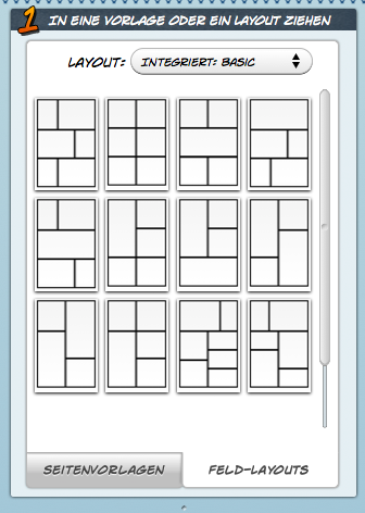 Comic Life 2 Vorlage auswählen