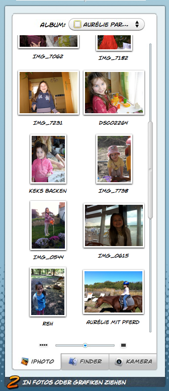 Drag & Drop Bilder von iPhoto